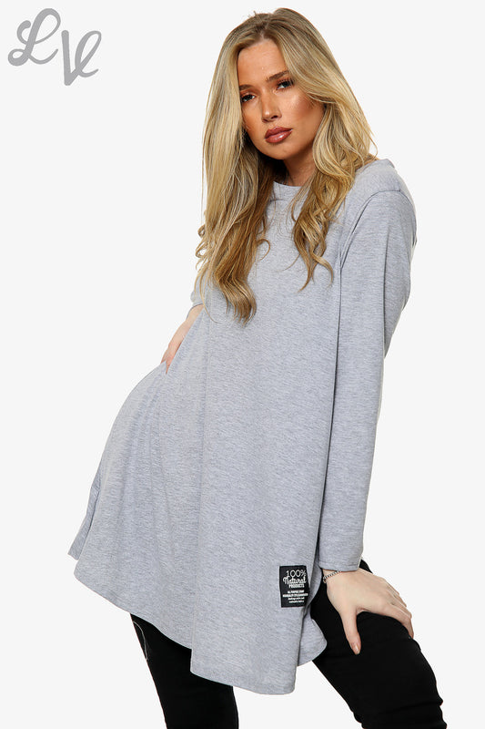 Ladies Plain Swing Top Grey Unit Price £6.99