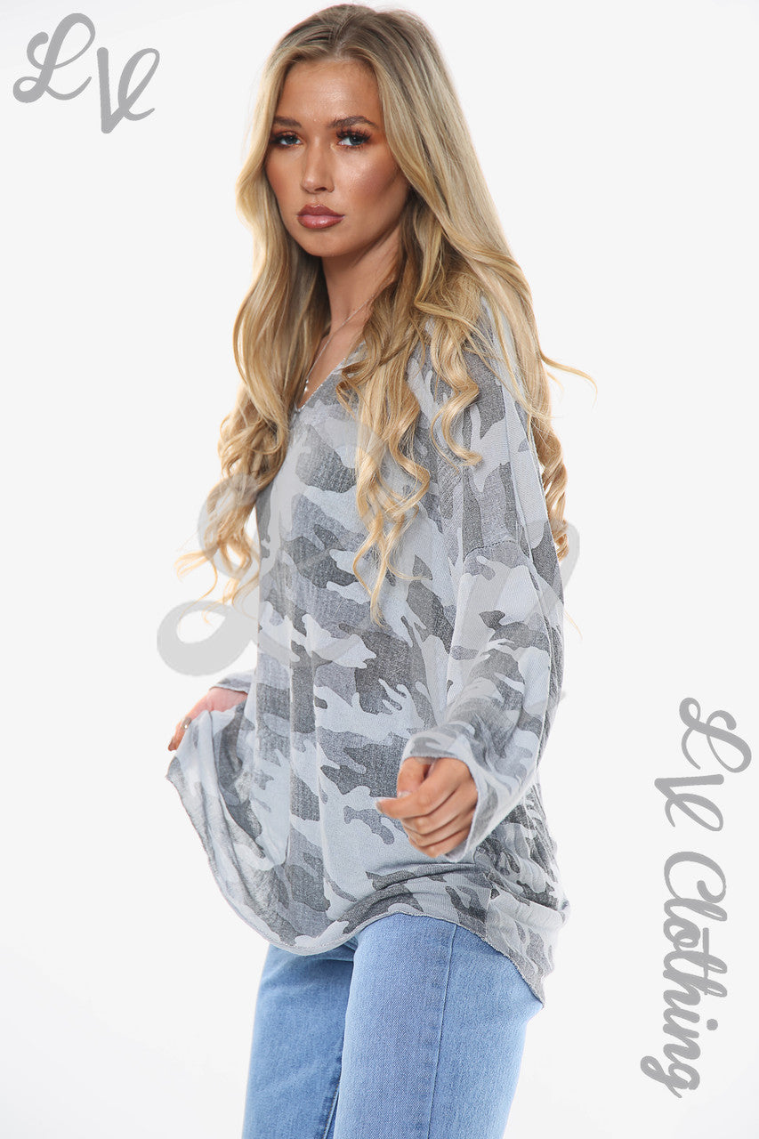 Dames camouflageprint grijs Eenheidsprijs WAS £9,99 NU £7,49