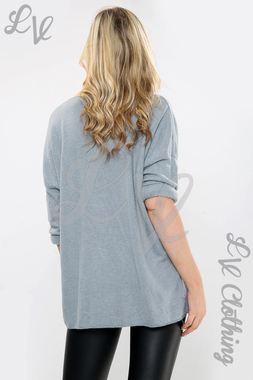 Ladies Dandelion & Butterfly Graphic Top Grey Unit Price WAS 12.99 NOW £7.99