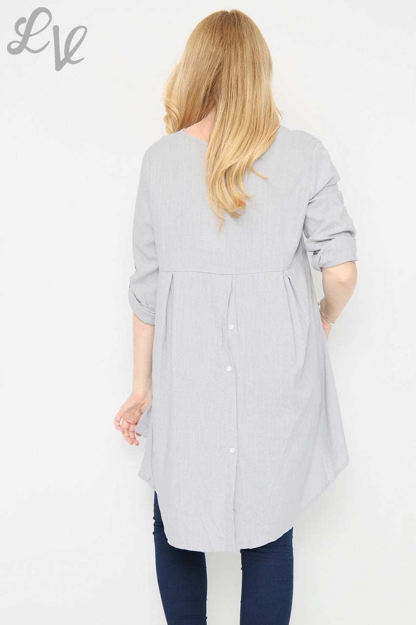 Dames Tuniek Met Knoopdetail Achteraan Grijs Stukprijs € 9,99