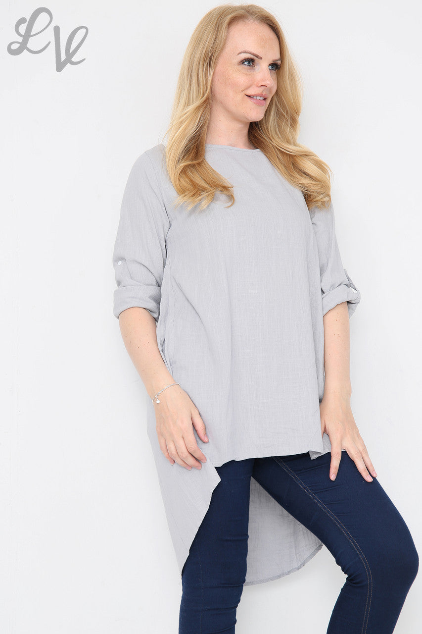 Dames Tuniek Met Knoopdetail Achteraan Grijs Stukprijs € 9,99