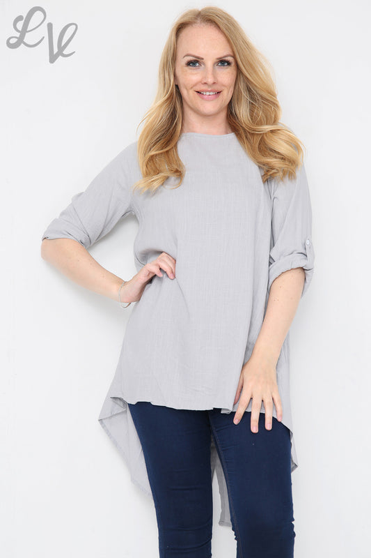 Dames Tuniek Met Knoopdetail Achteraan Grijs Stukprijs € 9,99