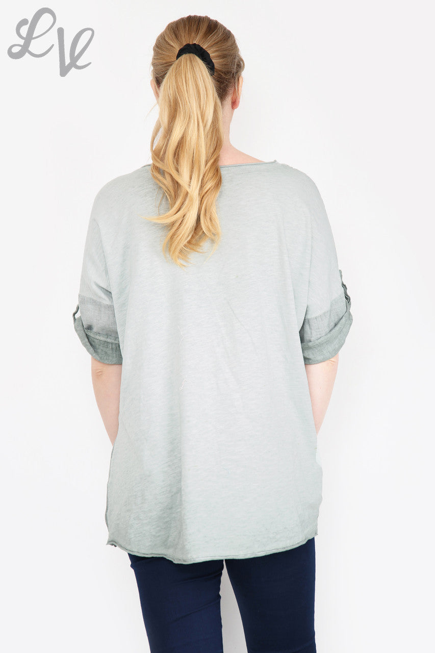 Ladies Paint Stripe Top Khaki Unit Price £12.99