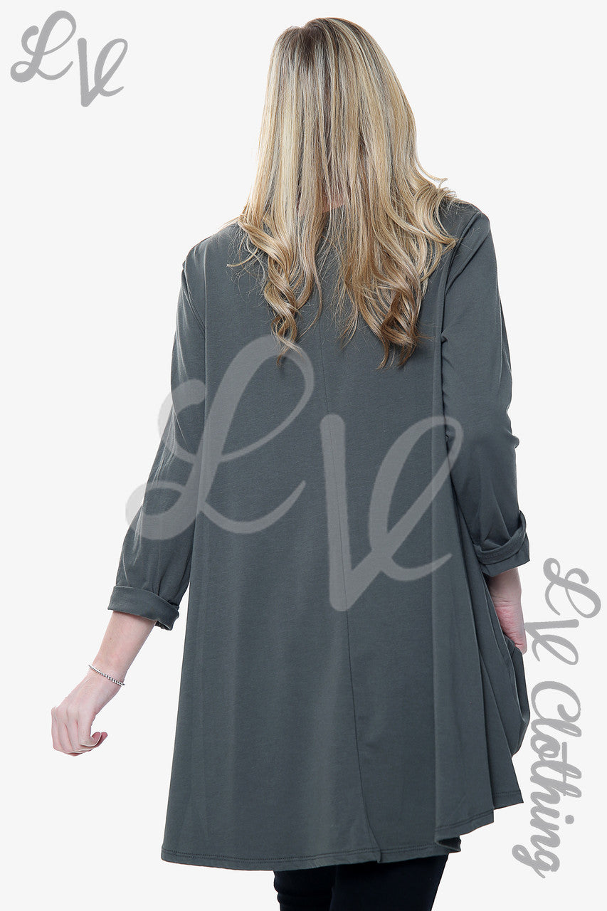 Ladies Plain Swing Top Khaki Unit Price WAS 8.99 NOW £3.99
