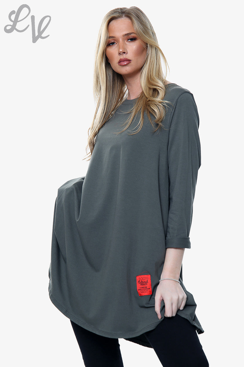Ladies Plain Swing Top Khaki Unit Price WAS 8.99 NOW £3.99
