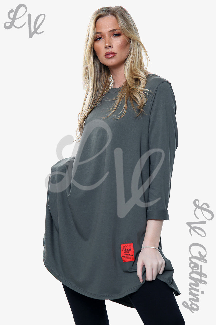 Ladies Plain Swing Top Khaki Unit Price WAS 8.99 NOW £3.99