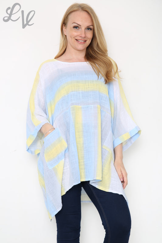 Ladies Ombre Colourful Batwing Top Light Blue Unit Price £10.99