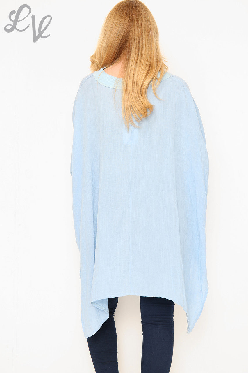 Ladies Love Batwing Top Light Blue Unit Price WAS £9.99 NOW £5.99