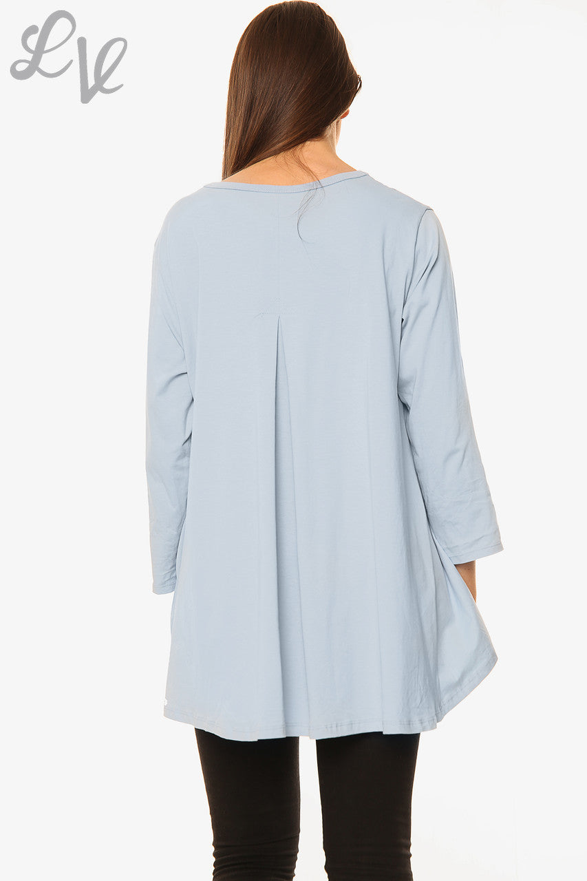Dames Effen Swing Top Lichtblauw Stukprijs € 9,99