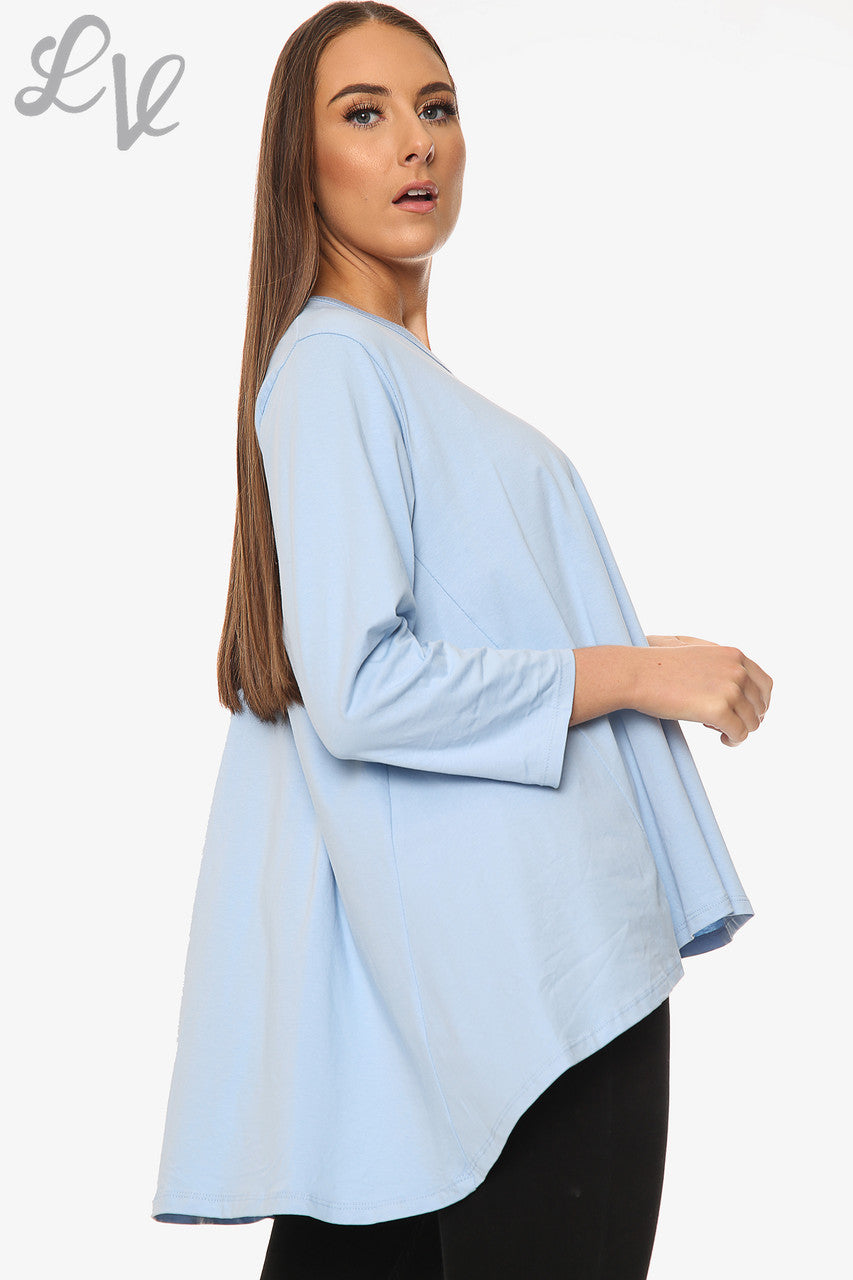 Dames Effen Swing Top Lichtblauw Stukprijs € 9,99