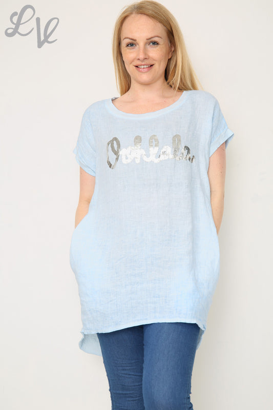 Ladies Ooh La La Foil Top Light Blue Unit Price £8.99