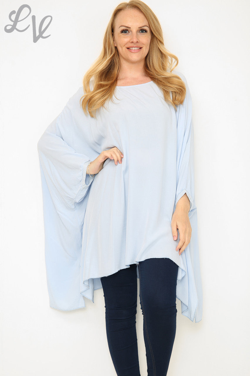 Dames Ruimvallende Batwing Top Lichtblauw Stukprijs €8,99