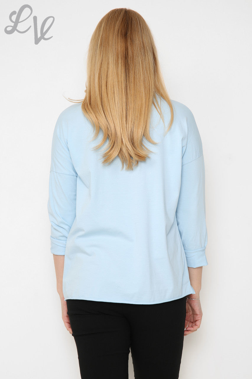 Dames Star Graphic Top Lichtblauw Stukprijs €9,99