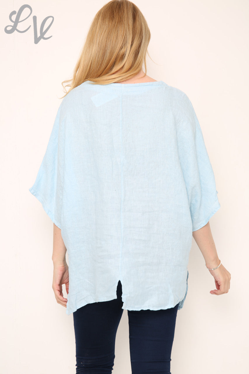 Ladies Embroidered Pattern Top Light Blue Unit Price £13.99