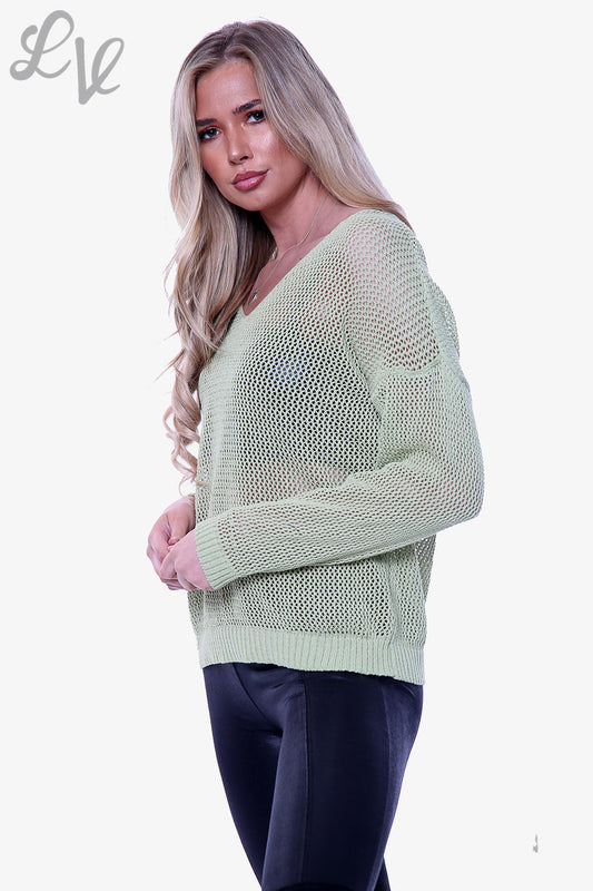 Ladies Fishnet Top Lime Unit Price £9.99