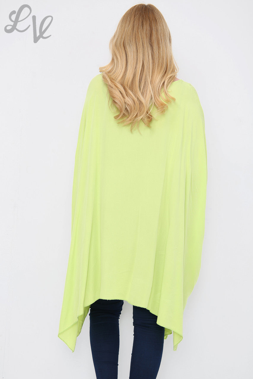 Dames Flatterende Batwing Top Limoen Stukprijs €8,99