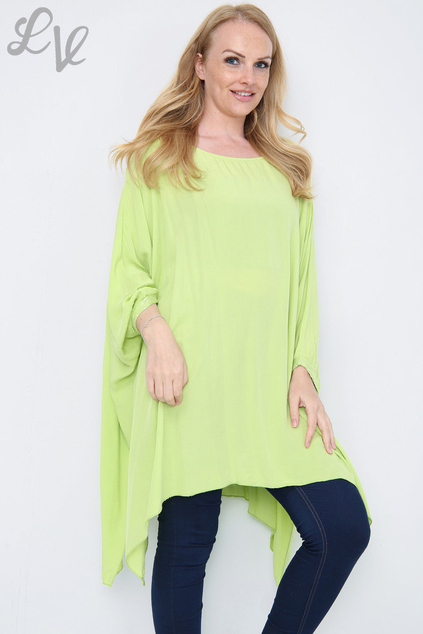 Dames Flatterende Batwing Top Limoen Stukprijs €8,99