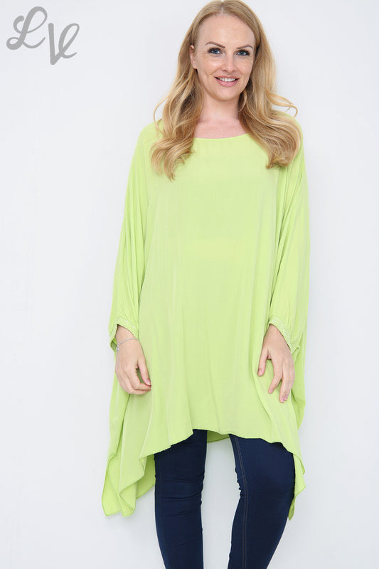 Ladies Floaty Batwing Top Lime Unit Price £8.99