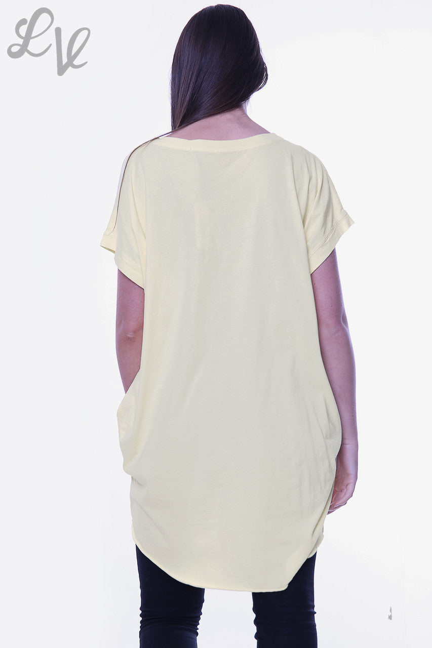 Dames Leuke Slogan Top Citroen Stukprijs € 6,99
