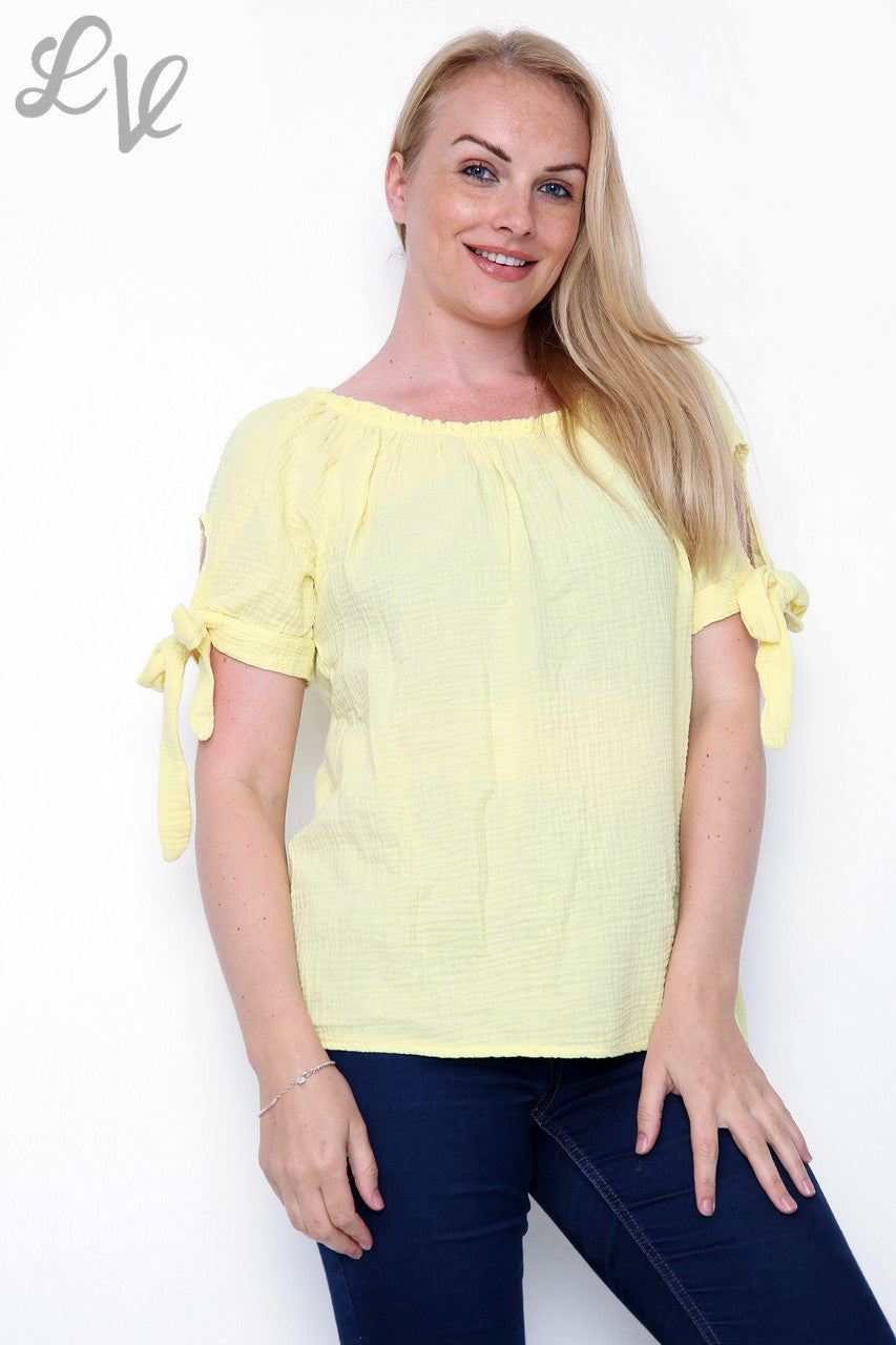 Dames Effen Gypsy Top Citroen