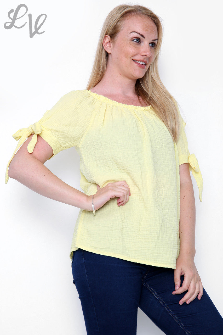 Dames Effen Gypsy Top Citroen