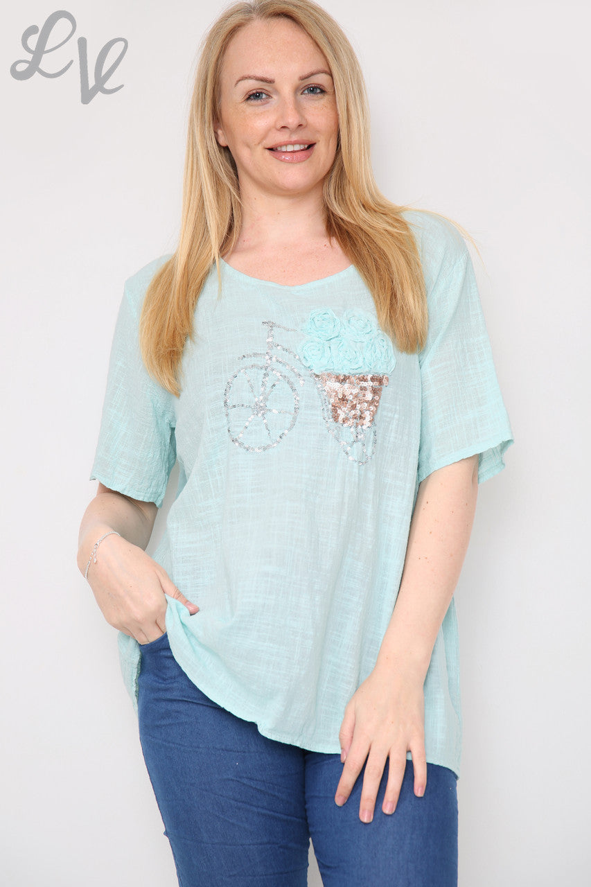 Dames Fiets Sequin Top Muntstuk Per stukprijs €8,99