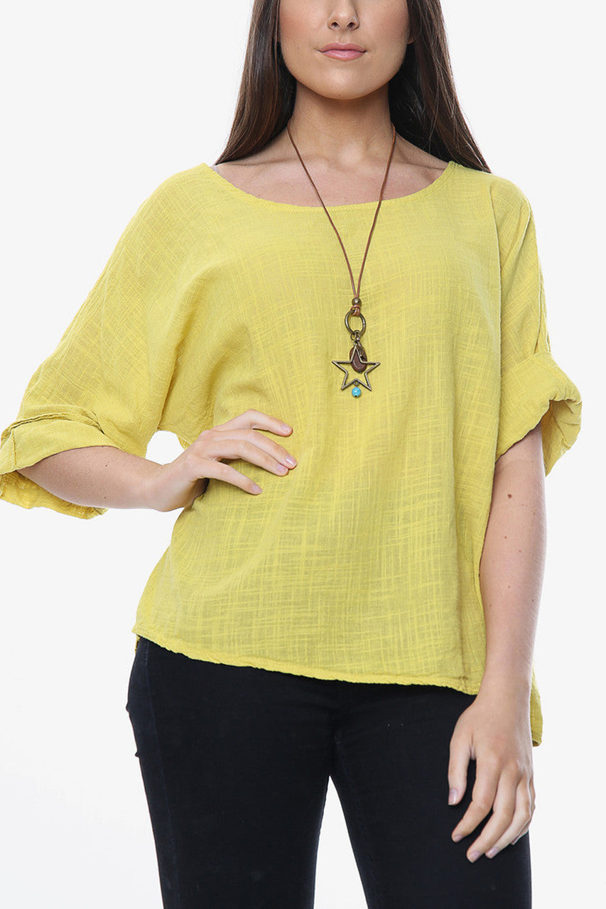 PLAIN BOXY TOP YELLOW