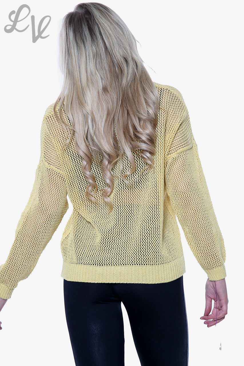 Dames Fishnet Top Mosterdstukprijs € 9,99