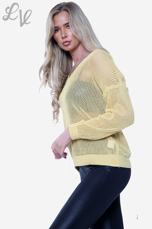 Ladies Fishnet Top Mustard Unit Price £9.99