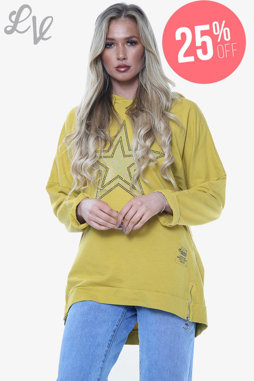 Dames Dimate Star Hoodie Mosterd Stukprijs € 13,99