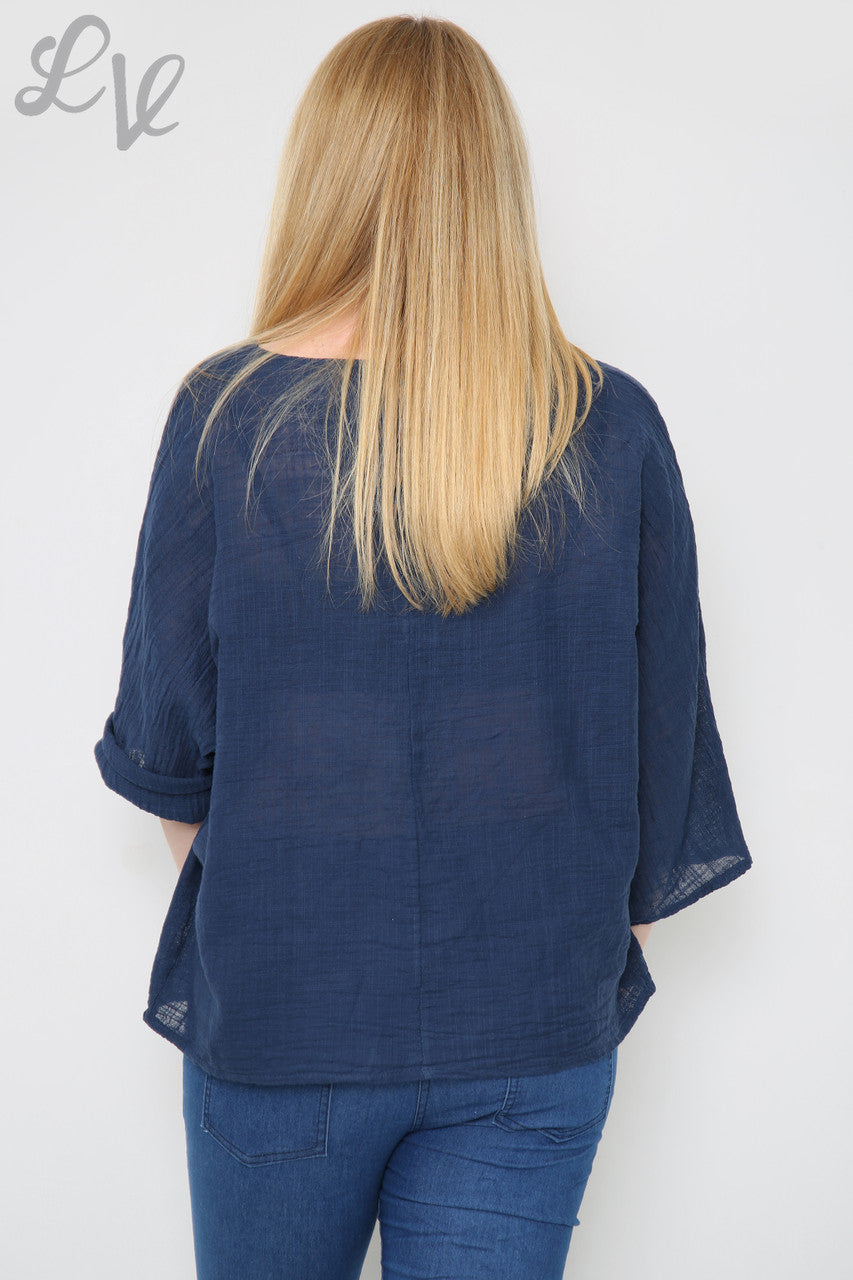 Ladies Dandelion Heart Top Navy Unit Price £7.99
