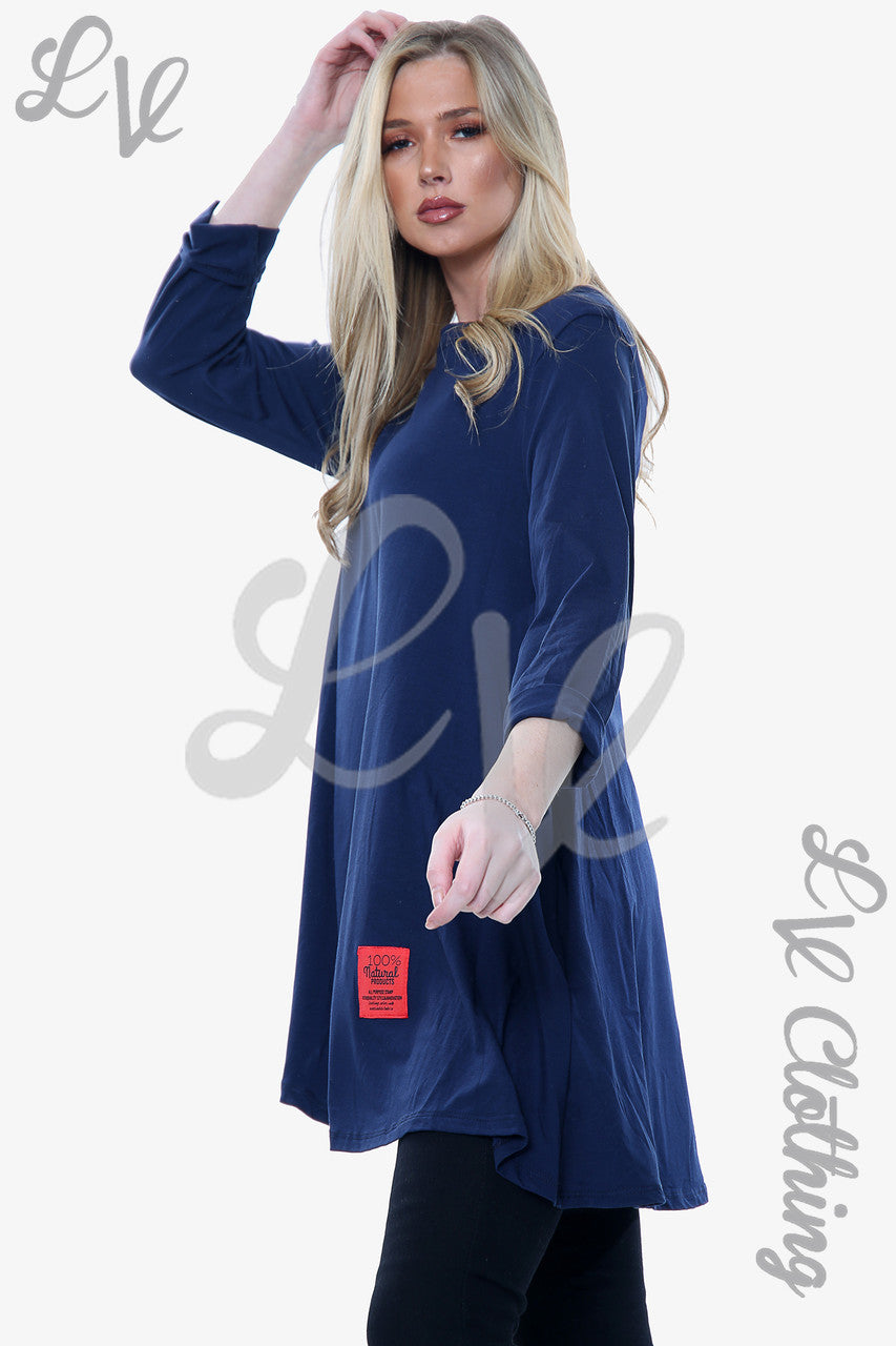 Dames Effen Swingtop Navy Stukprijs WAS €10,99 NU €5,49