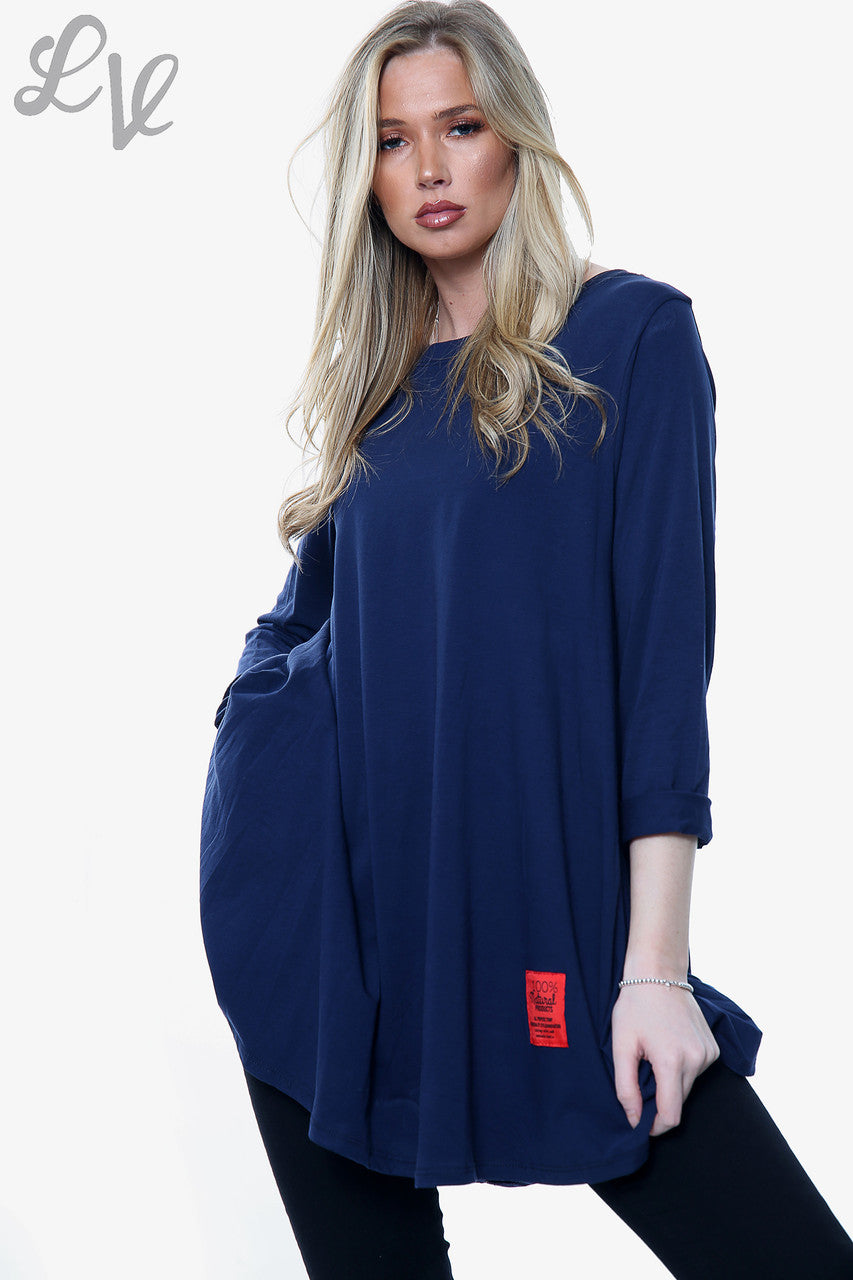 Dames Effen Swingtop Navy Stukprijs WAS €10,99 NU €5,49