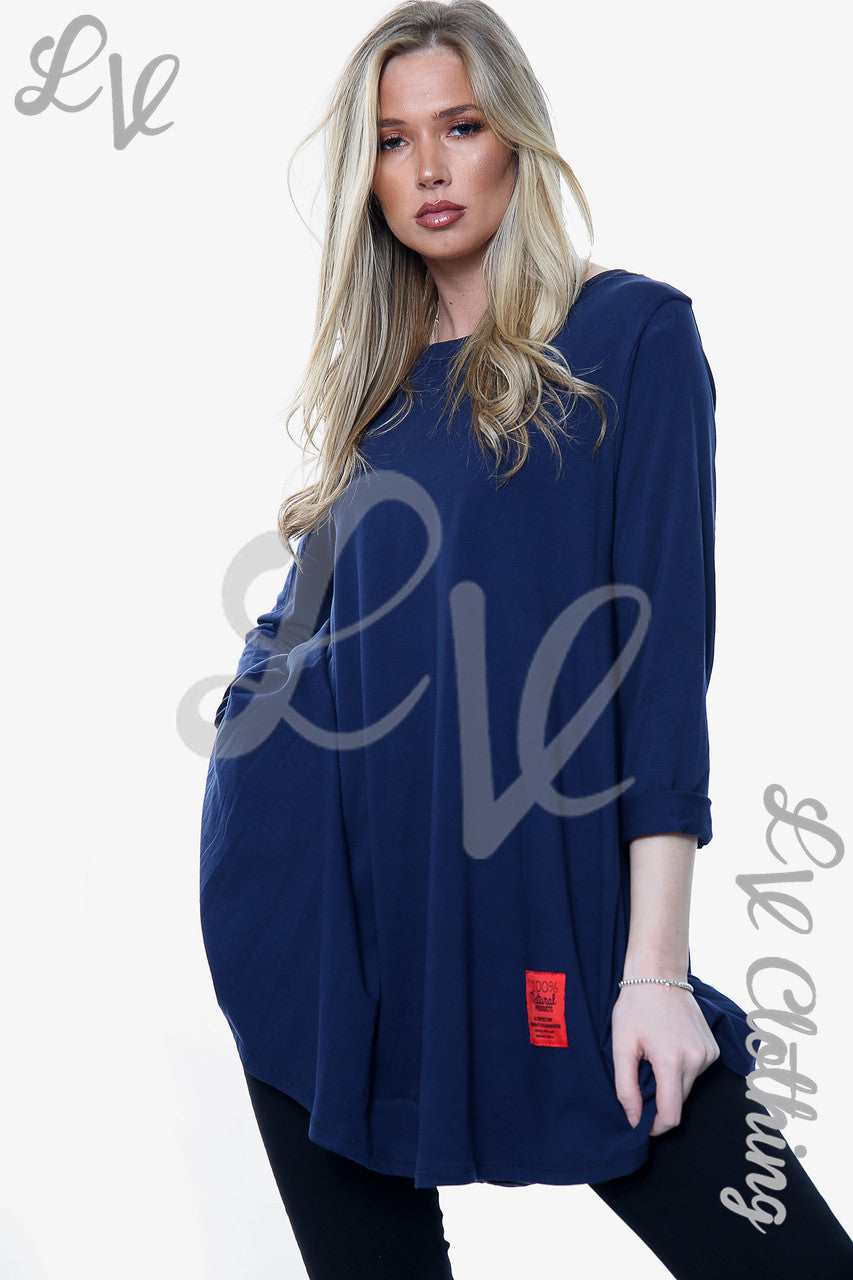 Dames Effen Swingtop Navy Stukprijs WAS €10,99 NU €5,49