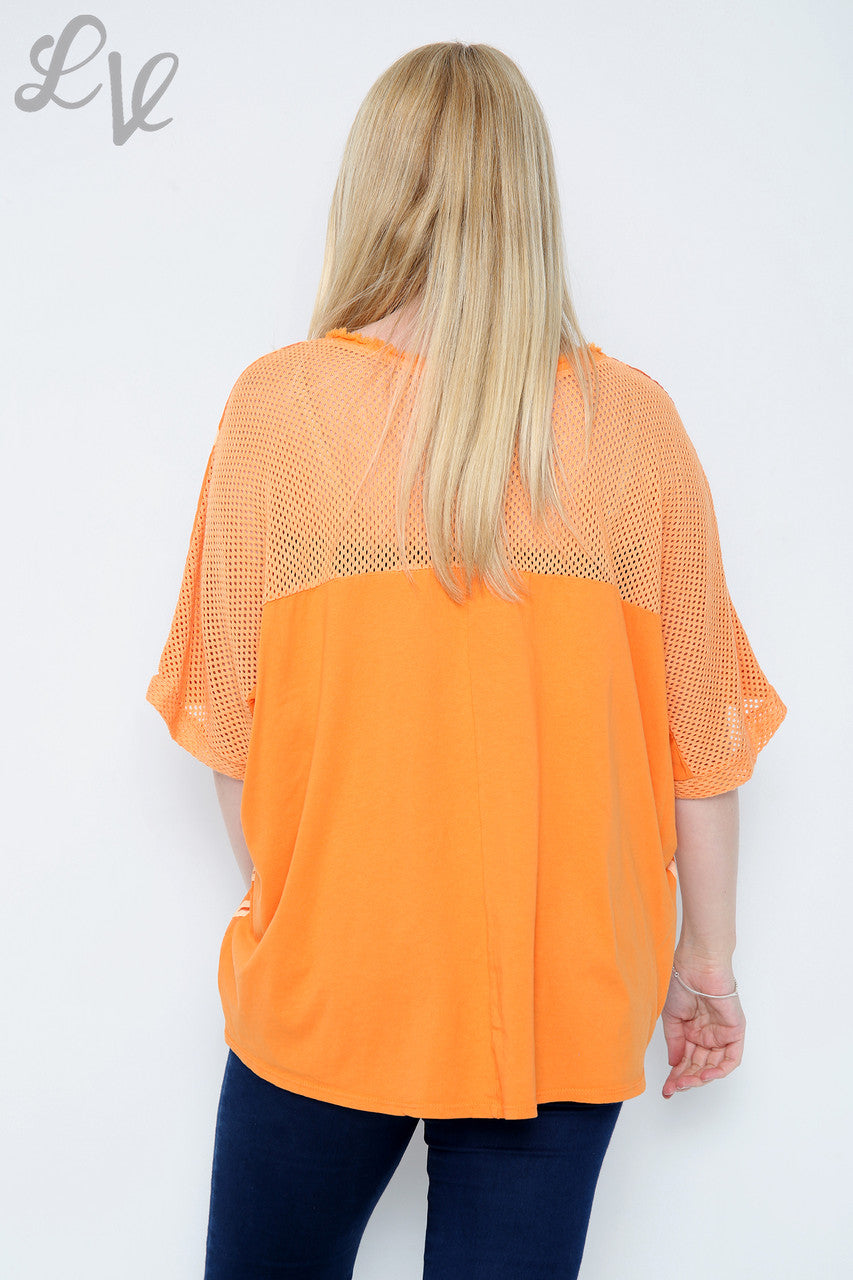 Dames Abstract Bloemenprint Top Oranje Stukprijs € 12,99