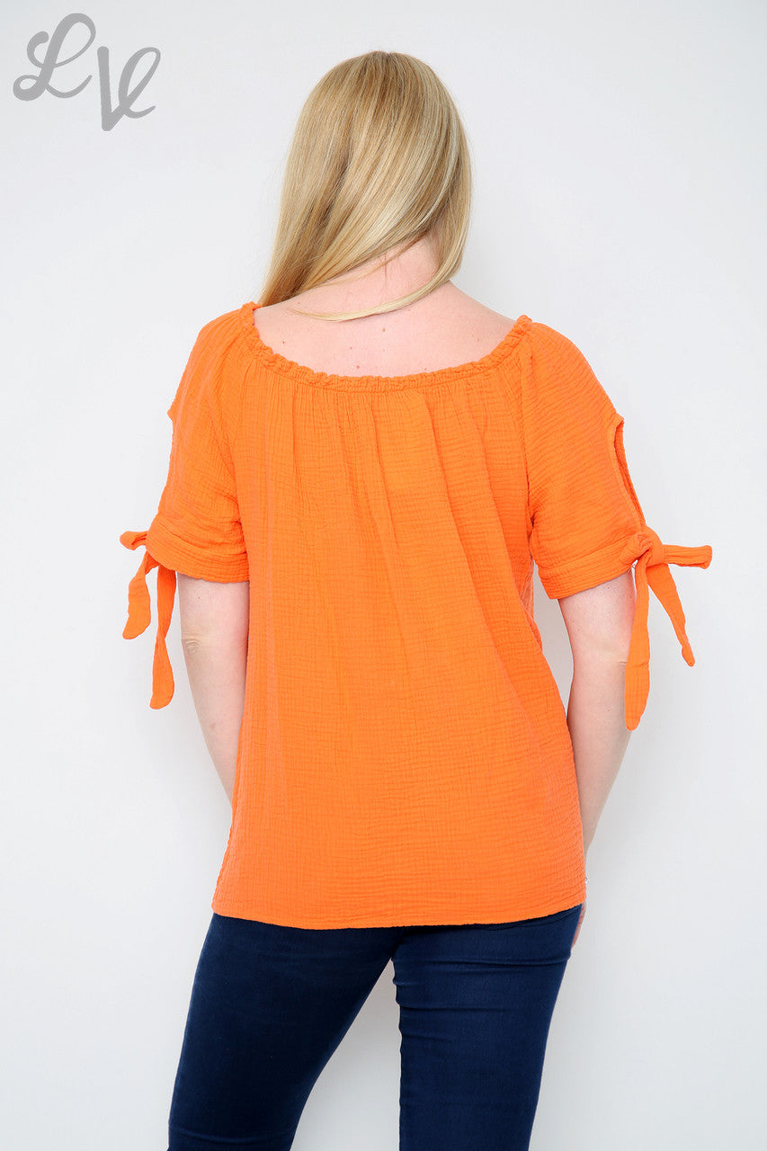 Dames Effen Gypsy Top Oranje