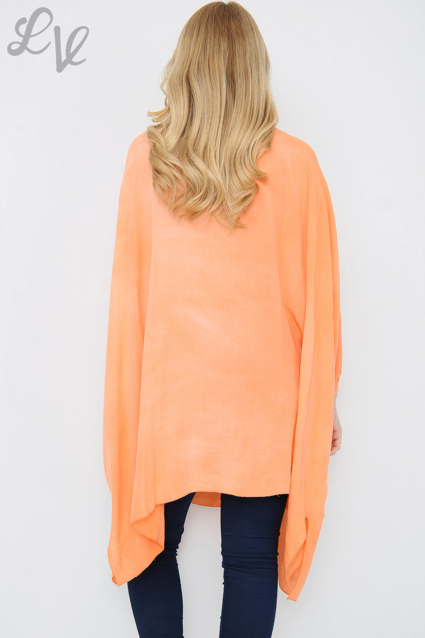 Ladies Floaty Batwing Top Orange Unit Price £8.99