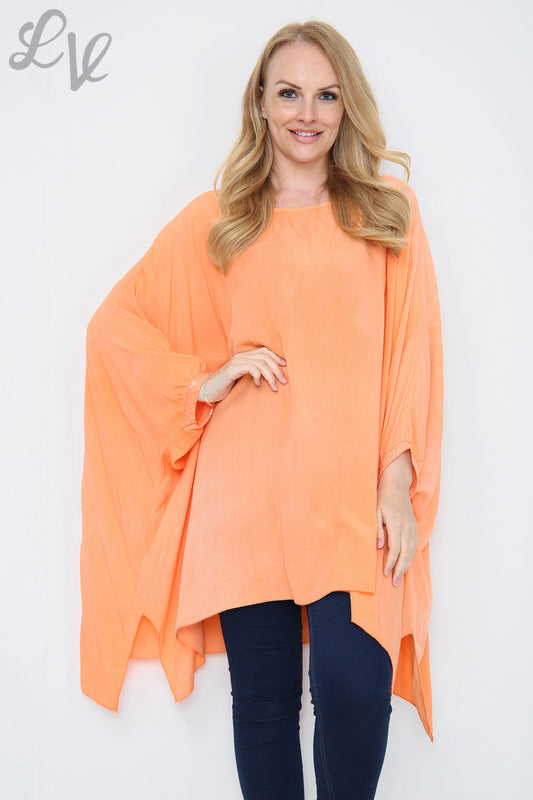Ladies Floaty Batwing Top Orange Unit Price £8.99