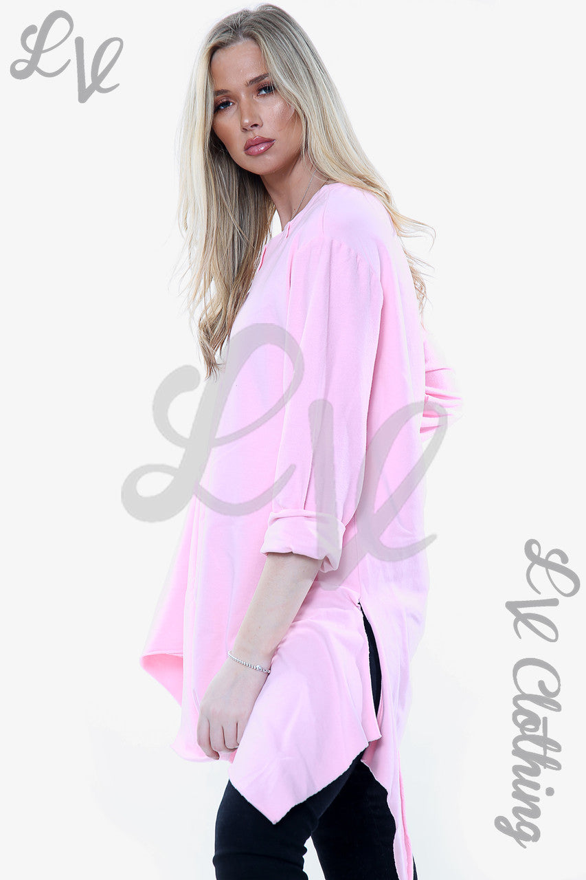 Dames Sweatshirt met Gedrapeerde Zoom en Rits Roze Prijs EERDER €11,99 NU €5,99