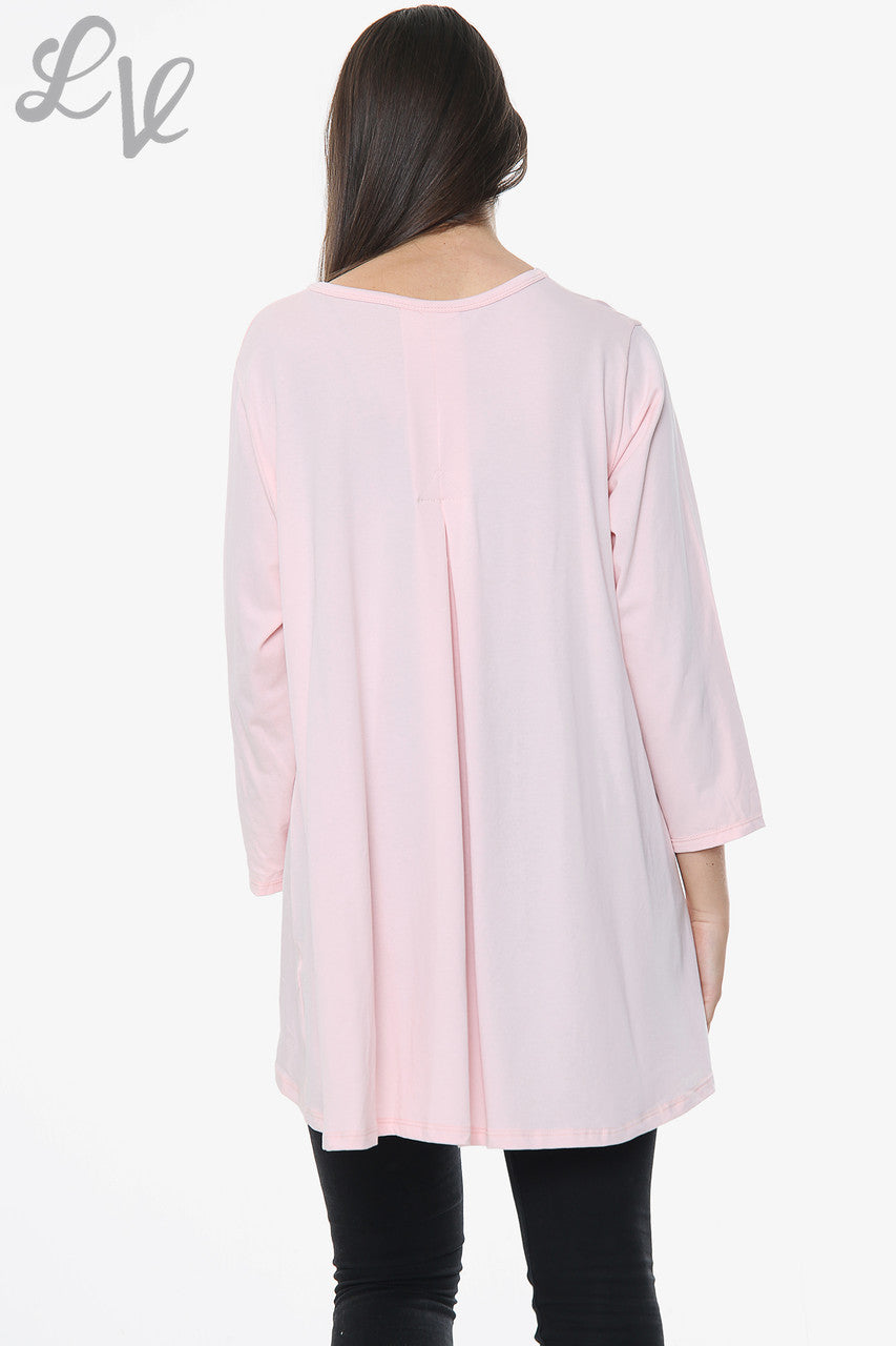 Dames Effen Top in Swing-stijl Roze Stukprijs €9,99