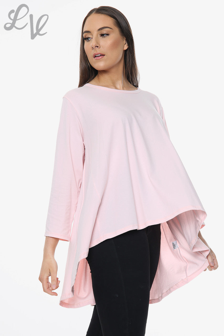 Dames Effen Top in Swing-stijl Roze Stukprijs €9,99