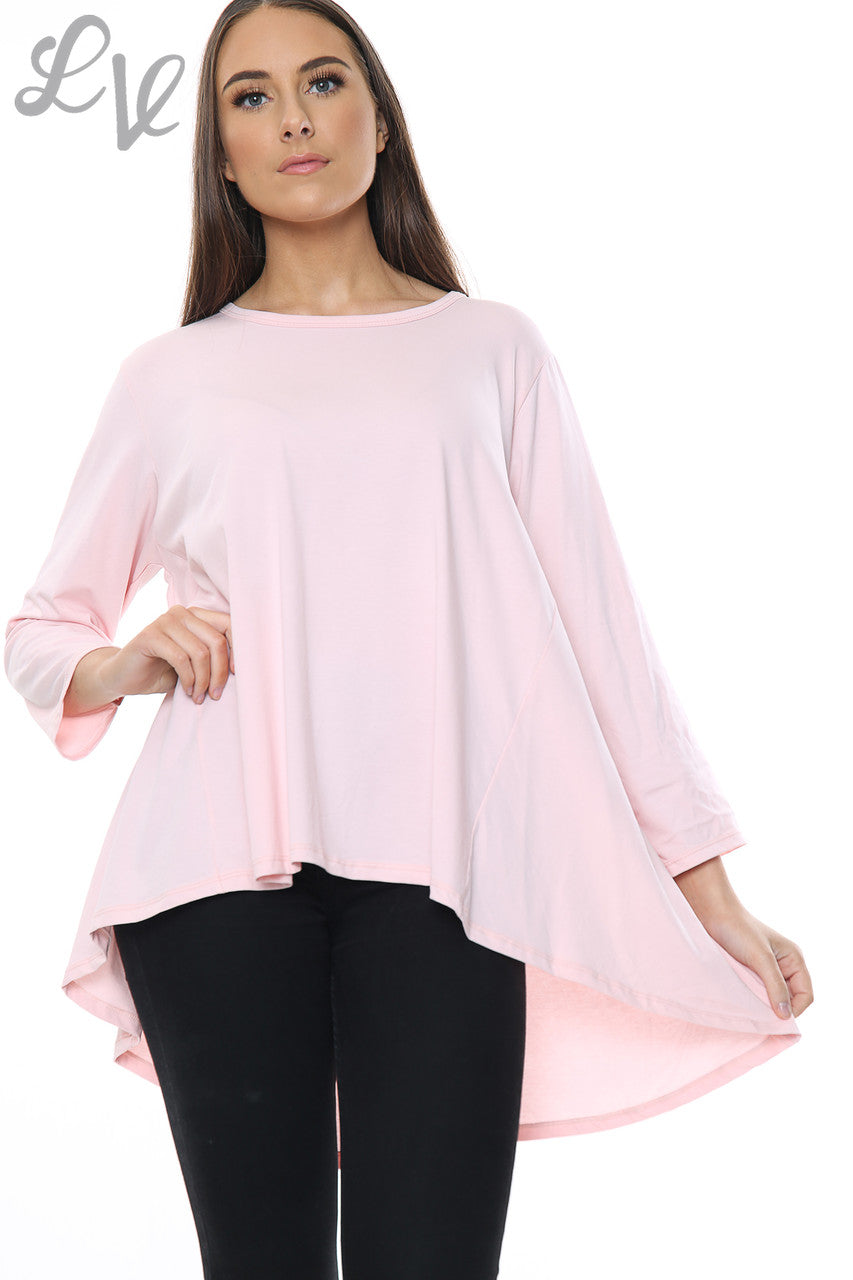 Dames Effen Top in Swing-stijl Roze Stukprijs €9,99