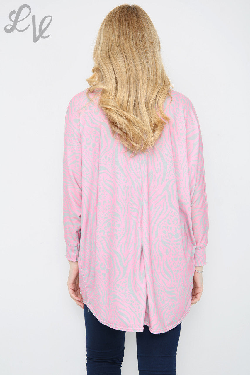 Dames Top met dierenprint Roze Prijs per stuk £4,99