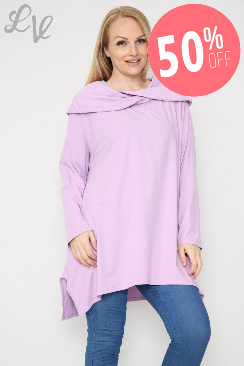 Dames Sweatshirt met Gedrapeerde Schouders Paars Per Stuk WAS €13,99 NU €6,99