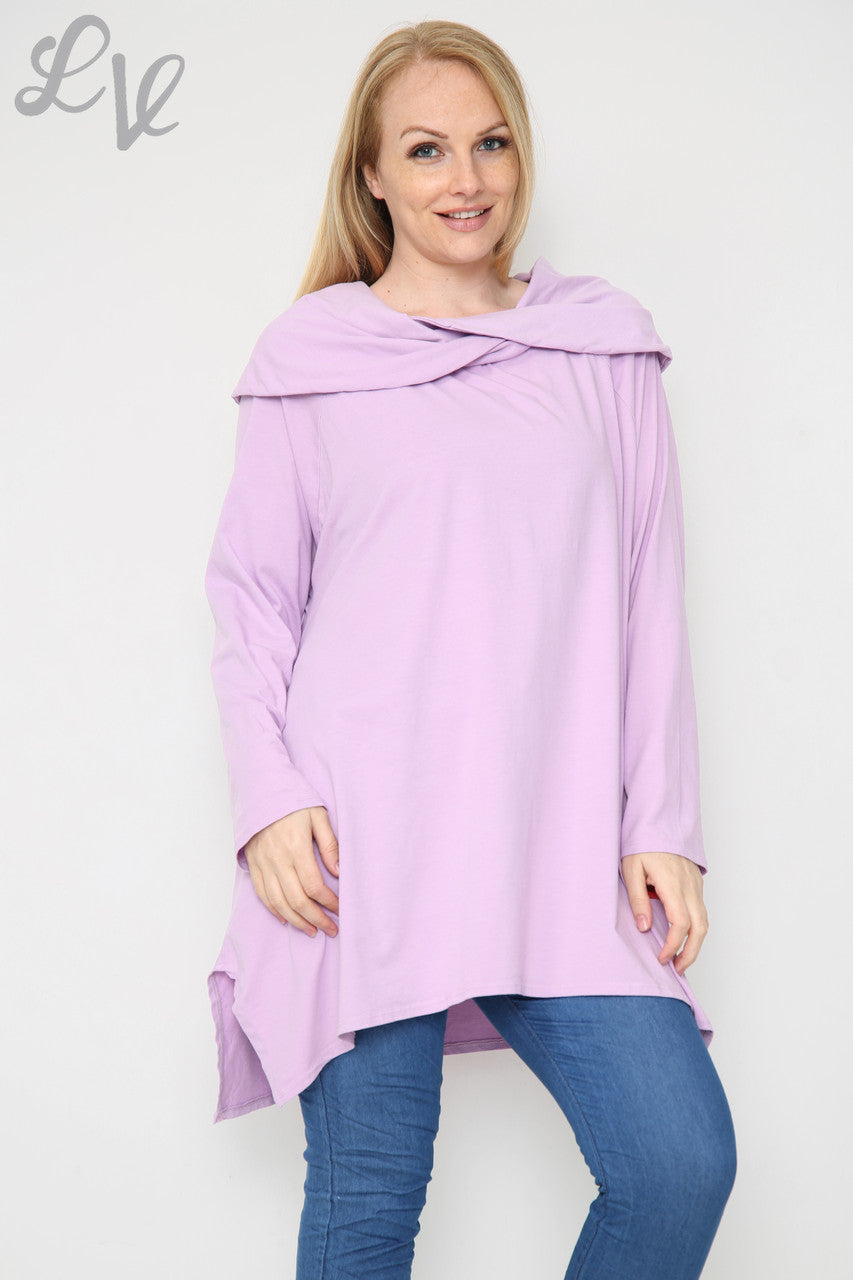 Dames Sweatshirt met Gedrapeerde Schouders Paars Per Stuk WAS €13,99 NU €6,99