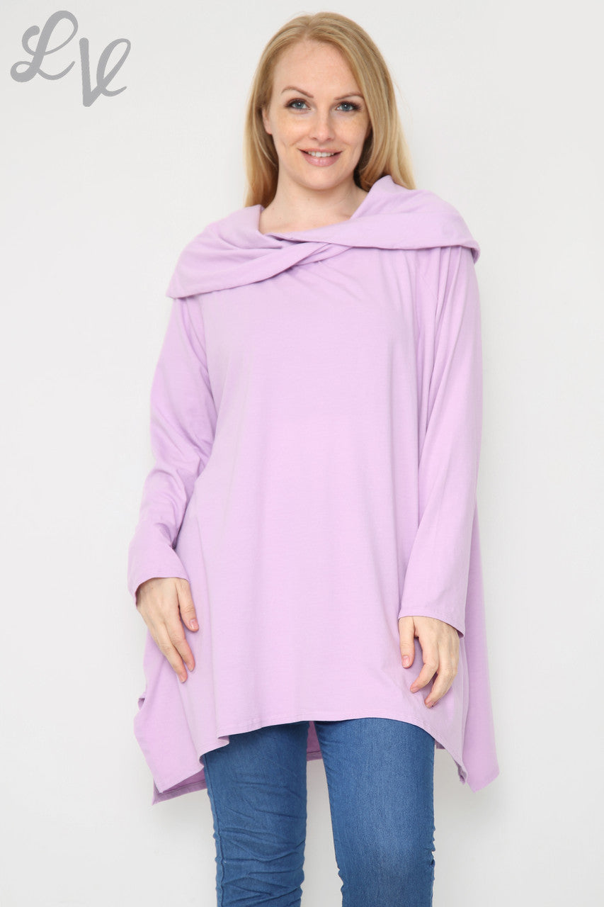Dames Sweatshirt met Gedrapeerde Schouders Paars Per Stuk WAS €13,99 NU €6,99
