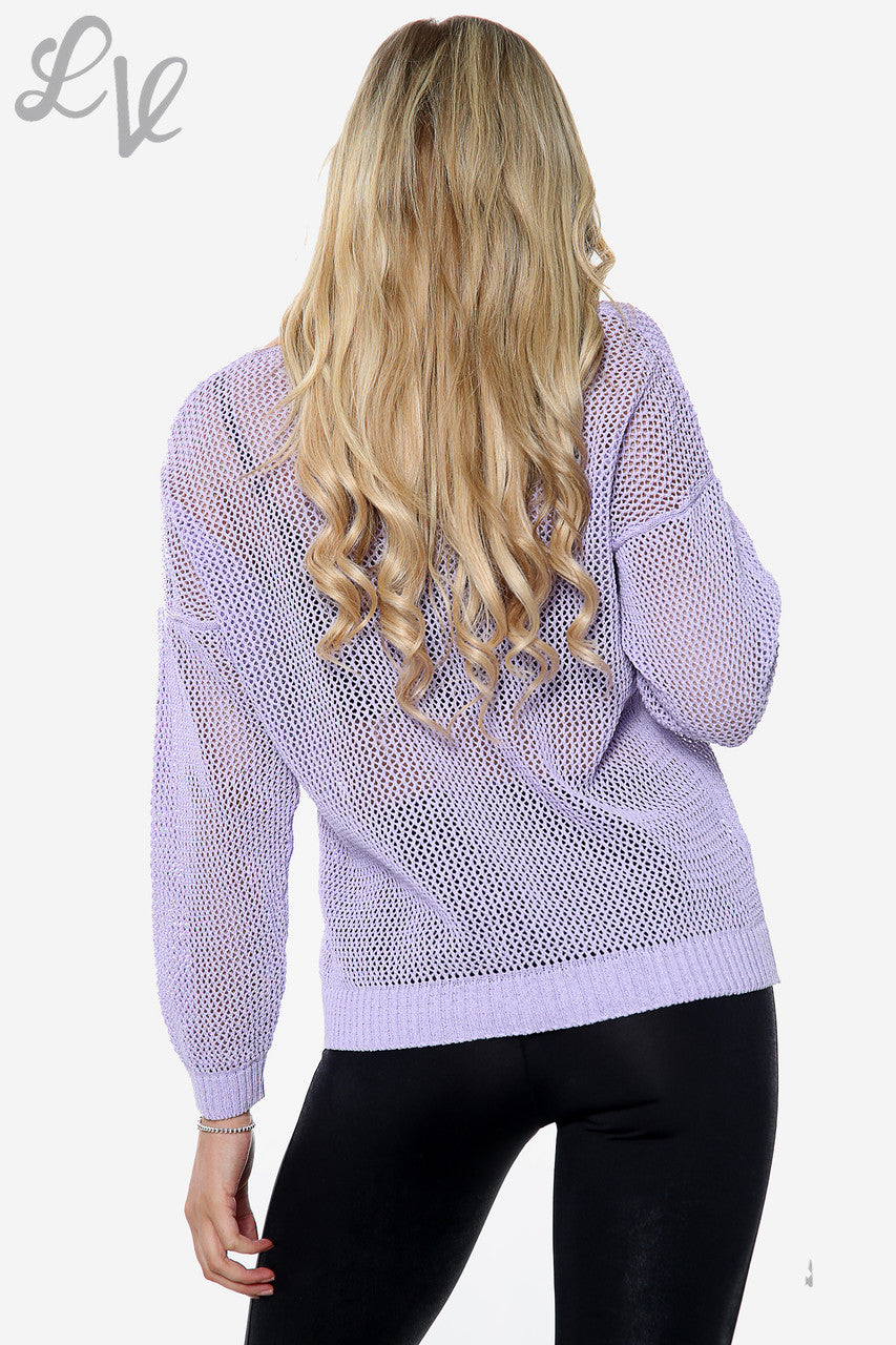 Dames Fishnet Top Paars Eenheidsprijs €9,99