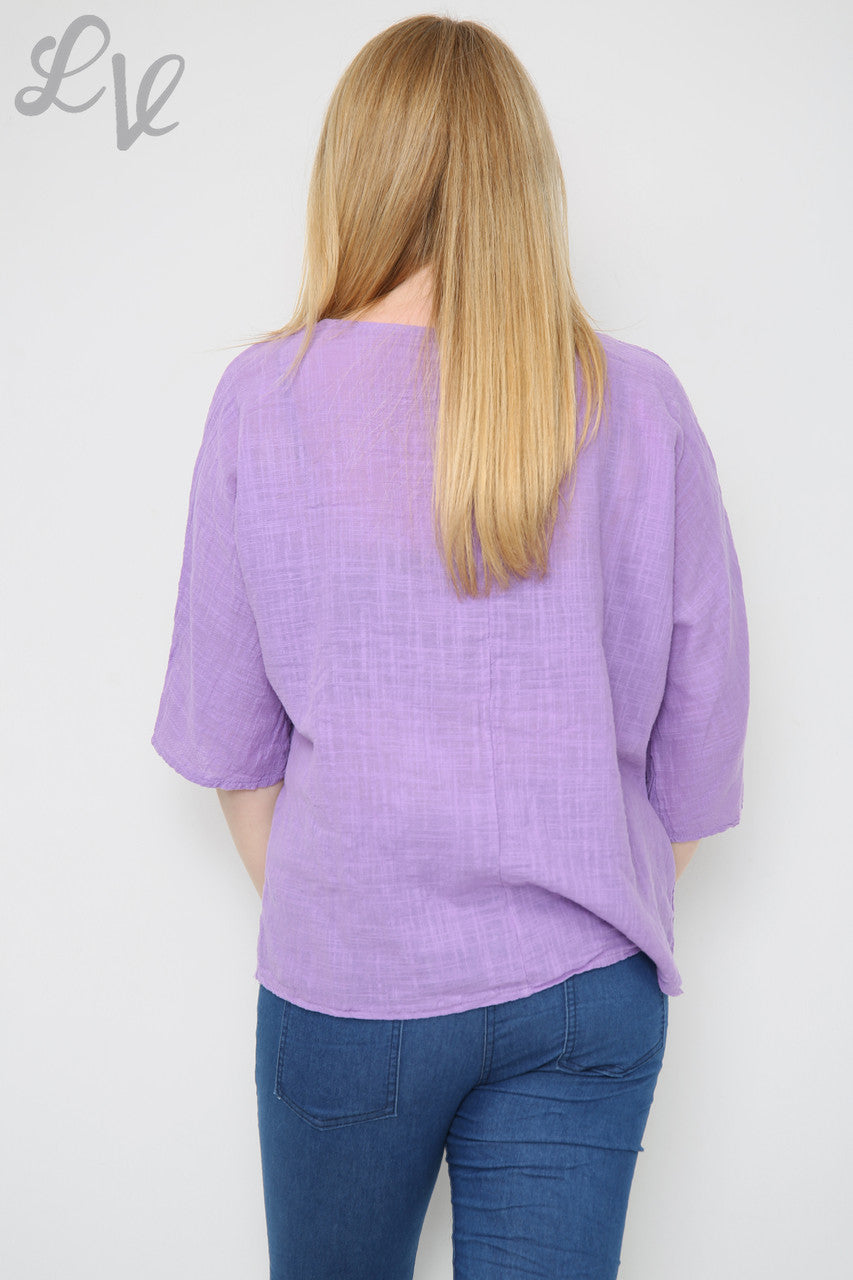 Ladies Double Foil Heart Top Purple Unit Price £7.99