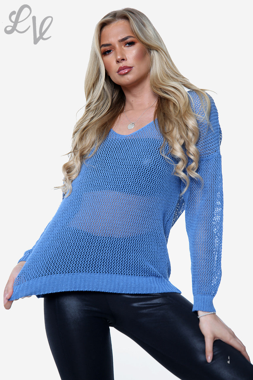 Dames Visnet Top Koningsblauw Stukprijs € 9,99