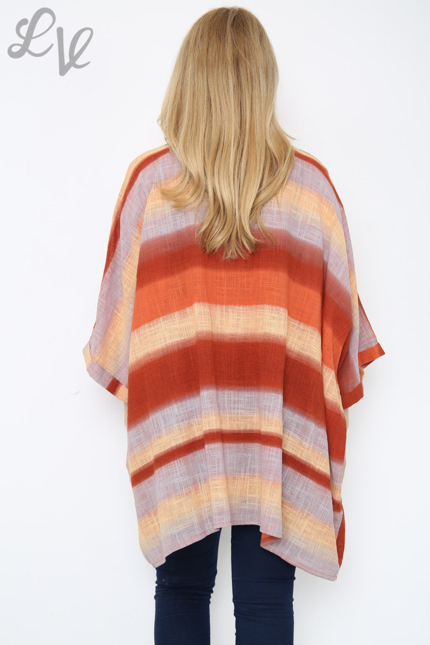 Dames Ombre Kleurrijke Batwing Top Roest Eenheidsprijs €10,99